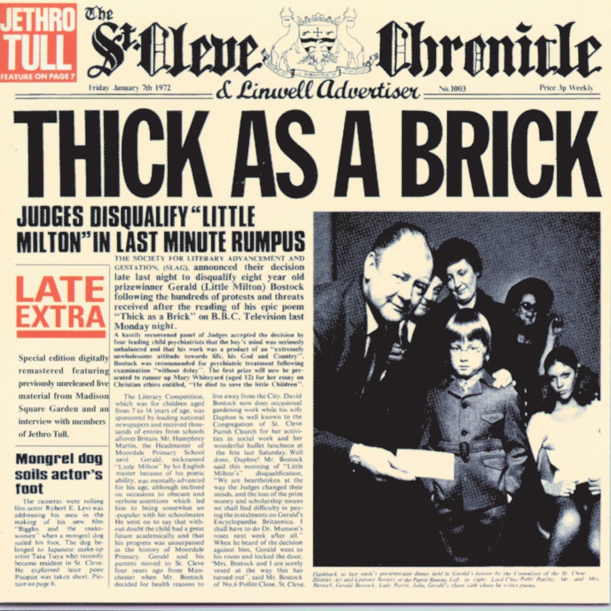 Album cover for Thick as a Brick by Jethro Tull
